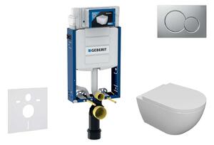 Geberit Kombifix - Falra szerelhető szett, Oudee WC és softclose ülés, Sigma01 gomb, matt króm lakkozott SANI15CA1103