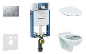 Geberit Kombifix - Falra szerelhető szerelőkészlet, WC Alpha ülőkével, gombos Sigma01, matt króm, matt króm 110.302.00.5 ND3