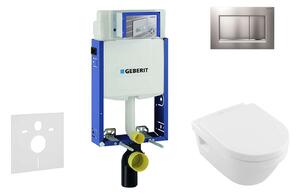 Geberit Kombifix - Villeroy & Boch falra szerelhető WC és ülőkés szett, Sigma30 gombok, DirectFlush, SoftClose, CeramicPlus, matt króm/króm 110.302.00.5 NB7