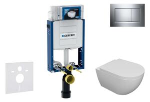 Geberit Kombifix - Falra szerelhető szett, Oudee WC és softclose ülőkével, Sigma30 gomb, króm SANI15CA1101