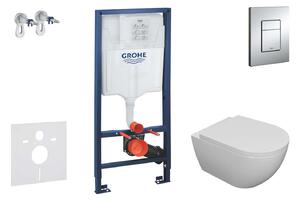 Grohe Rapid SL - Falra szerelhető szett, Oudee WC és softclose ülőkével, Skate Cosmopolitan gomb, króm SANI11BA1100