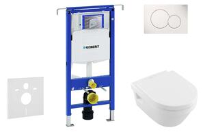 Geberit Duofix - Villeroy & Boch falra szerelhető WC és ülőkés szett, Sigma01 gombok, DirectFlush, SoftClose, CeramicPlus, alpesi fehér 111.355.00.5 NB1