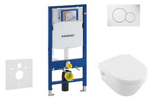 Geberit Duofix - Villeroy & Boch falra szerelhető WC és ülőkés szett, Sigma01 gombok, DirectFlush, SoftClose, CeramicPlus, alpesi fehér 111.300.00.5 NB1