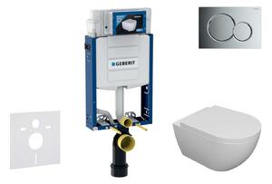 Geberit Kombifix - Falra szerelhető szett, Oudee WC és softclose ülés, Sigma01 gomb, fényes króm, fényes króm SANI15CA1100