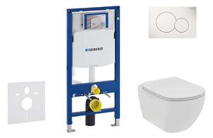 Geberit Duofix - Falra szerelhető szett, WC és ülőke Ideal Standard Tesi, gombok Sigma01, Rimless, SoftClose, alpesi fehér, falra szerelhető. 111.300.00.5 NE1
