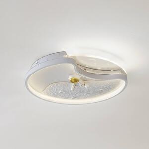 Lindby LED mennyezeti lámpa Kosmo, 40 cm, fehér, fém, hold, Hold, Fehér / opál, Nappali / Étkező, Műanyag, Fiatalos életstílus