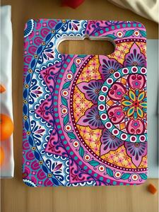 Mediterrán Fiesta Mandala vágódeszka – 18 × 24 cm