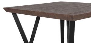 Egyedi Sötét Fa Asztal Fekete Lábazattal 70 x70 cm BRAVO
