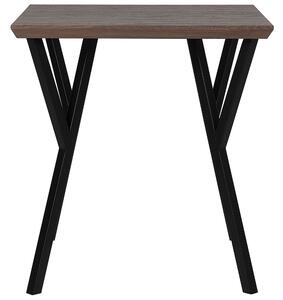 Egyedi Sötét Fa Asztal Fekete Lábazattal 70 x70 cm BRAVO