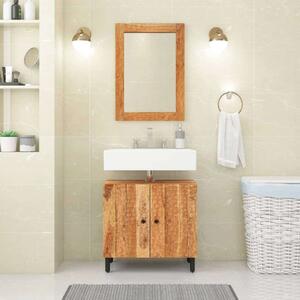 VidaXL tömör akácfa és üveg fürdőszobatükör 50 x 70 x 2,5 cm
