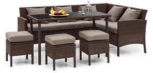 Blumfeldt Titania Dining Lounge Set, kerti ülőgarnitúra készlet, barna/barna