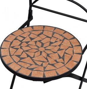 2 db terrakotta színű összecsukható kerámia kerti szék