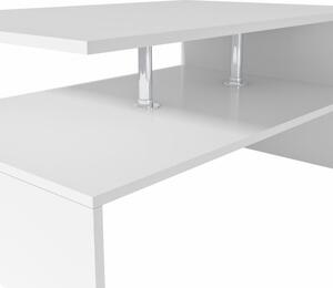 Fehér faforgácslap dohányzóasztal 90 x 59 x 42 cm