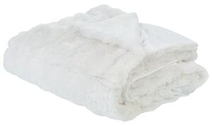 Fehér műszőrme ágytakaró 150 x 200 cm SALKA