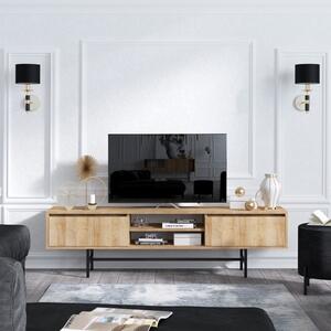 Matias tölgy-fekete tv állvány 180 x 40 x 50 cm