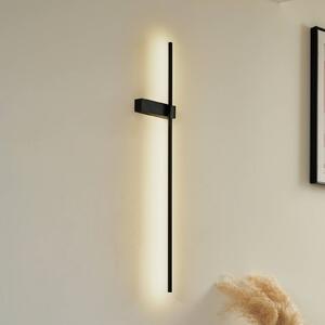 Lindby Natsumi LED fali világítás, fekete, alumínium, 90 cm, Fekete, Nappali / Étkező, Alumínium, Modern