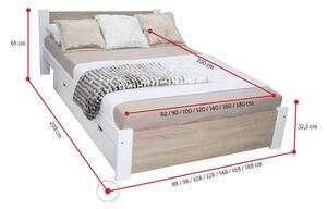 LAPIS ágy + matrac + ágyrács AJÁNDÉK, 140x200, sonoma + tárolóhely