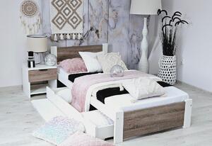 LAPIS ágy + matrac + ágyrács AJÁNDÉK, 90x200, sonoma