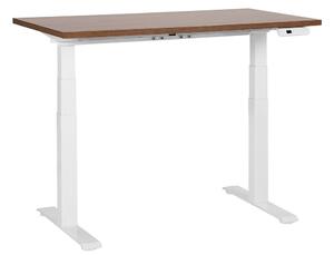Sötétbarna és fehér elektromosan állítható íróasztal 120 x 72 cm DESTINES