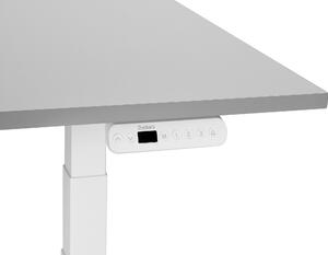 Fehér és szürke elektromosan állítható íróasztal 160 x 72 cm DESTINES