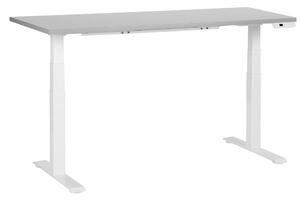Fehér és szürke elektromosan állítható íróasztal 160 x 72 cm DESTIN III