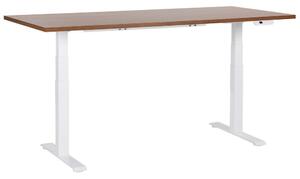 Sötétbarna és fehér elektromosan állítható íróasztal 180 x 72 cm DESTINES