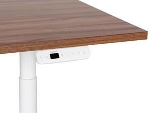 Sötétbarna és fehér elektromosan állítható íróasztal 180 x 80 cm DESTINAS