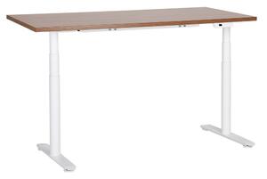 Sötétbarna és fehér elektromosan állítható íróasztal 160 x 72 cm DESTINAS