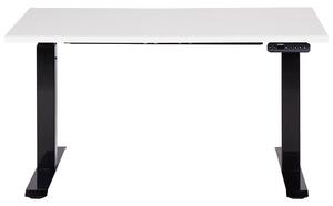 Fehér és fekete elektromosan állítható íróasztal 120 x 72 cm DESTINES