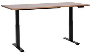 Sötétbarna és fekete elektromosan állítható íróasztal 180 x 72 cm DESTINES