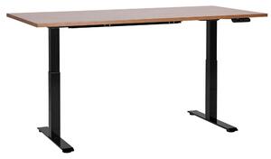 Sötétbarna és fekete elektromosan állítható íróasztal 160 x 72 cm DESTINES
