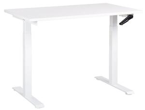 Fehér manuálisan állítható íróasztal 120 x 72 cm DESTINES
