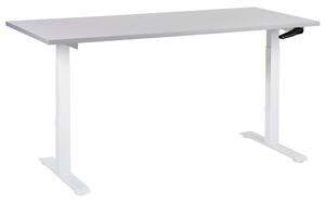 Fehér és szürke manuálisan állítható íróasztal 160 x 72 cm DESTIN III