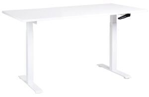 Fehér manuálisan állítható íróasztal 160 x 72 cm DESTIN III