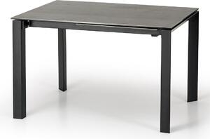Asztal Houston 289, Fekete, Szürke, 76x85x120cm, Hosszabbíthatóság, Kerámia, Fém