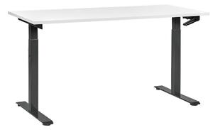 Fehér és fekete manuálisan állítható íróasztal 160 x 72 cm DESTIN III