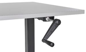 Fekete és szürke manuálisan állítható íróasztal 160 x 72 cm DESTINES