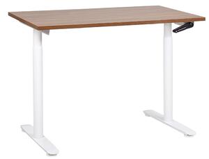 Sötétbarna és fehér manuálisan állítható íróasztal 120 x 72 cm DESTINAS