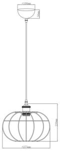 Lámpa Mennyezeti lámpatest VIELA 4,7047,AC220-240V,50/60Hz,1*E27,IP20,átmérő 27,5CM,egyes,réz