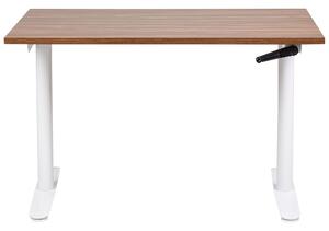 Sötétbarna és fehér manuálisan állítható íróasztal 120 x 72 cm DESTINAS