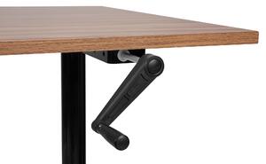 Sötétbarna és fekete manuálisan állítható íróasztal 160 x 72 cm DESTINAS
