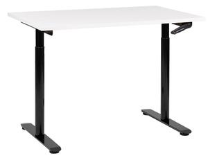 Fehér és fekete manuálisan állítható íróasztal 120 x 72 cm DESTIN IV