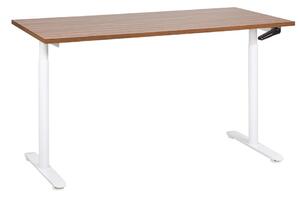 Sötétbarna és fehér manuálisan állítható íróasztal 160 x 72 cm DESTIN IV