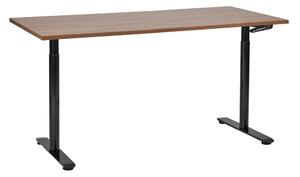 Sötétbarna és fekete manuálisan állítható íróasztal 160 x 72 cm DESTIN IV