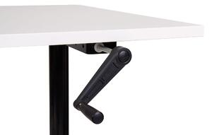 Fehér és fekete manuálisan állítható íróasztal 160 x 72 cm DESTINAS