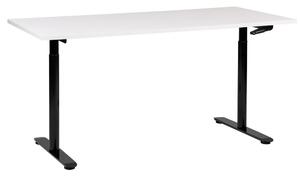 Fehér és fekete manuálisan állítható íróasztal 160 x 72 cm DESTIN IV