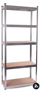 Aga 2x Fém polc 174x75x30 cm 5 polc