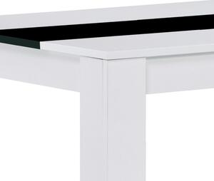Modern Fehér Étkezőasztal Fekete Dekocsíkkal. Méret: 138x80x75 cm
