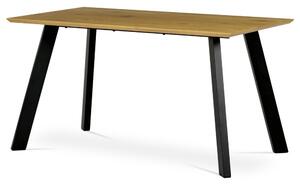 Vadtölgy Mintázatú Modern Étkezőasztal Fekete Fém Lábbal.Méret: 140x80x75cm