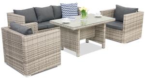 Garden Point Roma Apetito 5 technorattán kerti bútorok, szürke